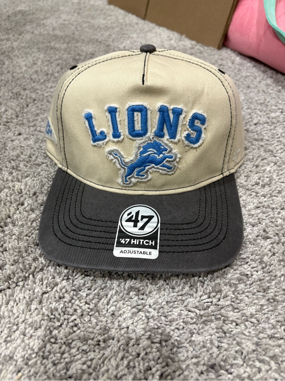 '47 Detroit Lions Beige Crown Gray Brim Adjustable Hat